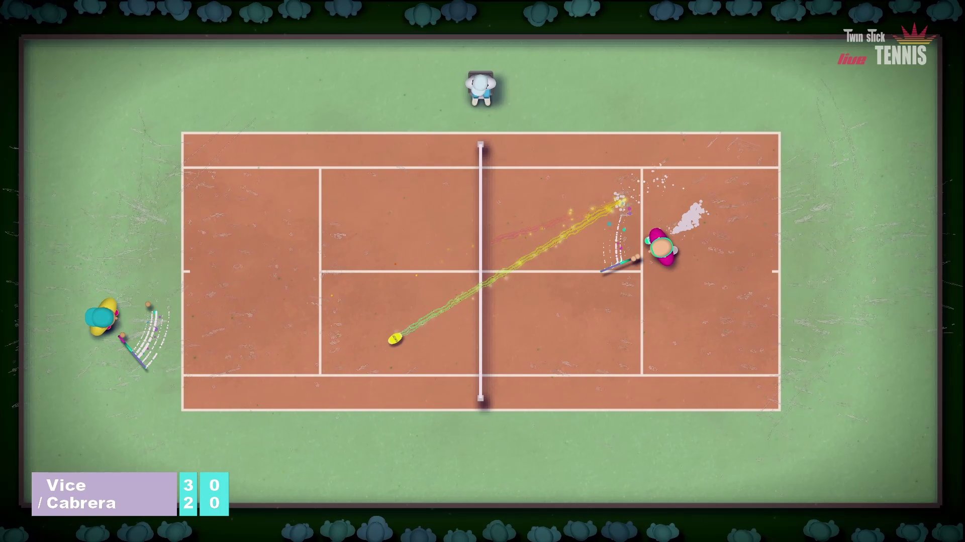 twin stick tennis volley rally screenshot